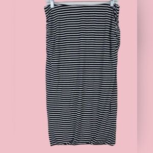 Caslon Black Striped Midi Pencil Skirt Sz. MED